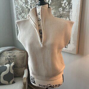 Elan Ivory  funnel neck sweater vest